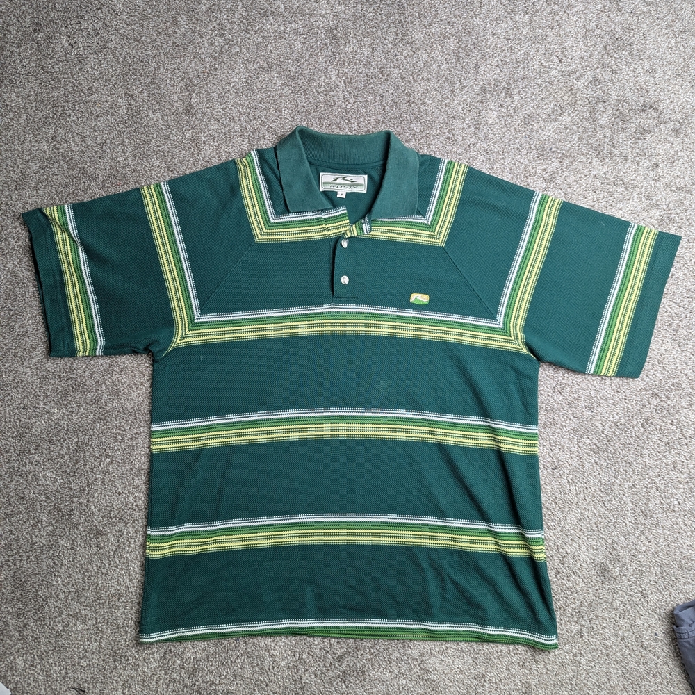 Green Striped Polo Shirt